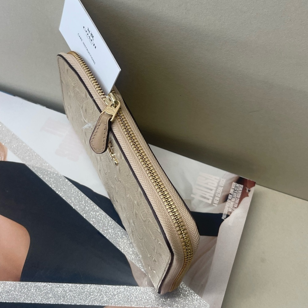 (new+card) Coach long wallet signature monogram beechwood beige taupe 7.5x4 inch - Picture 5 of 12